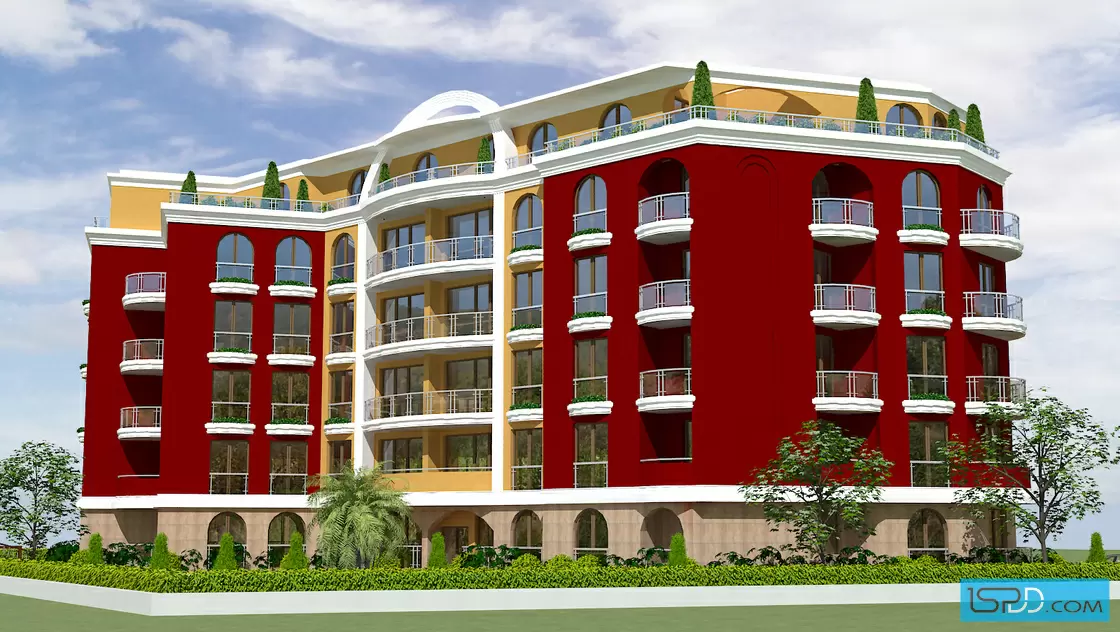 Жилищна сграда с магазини