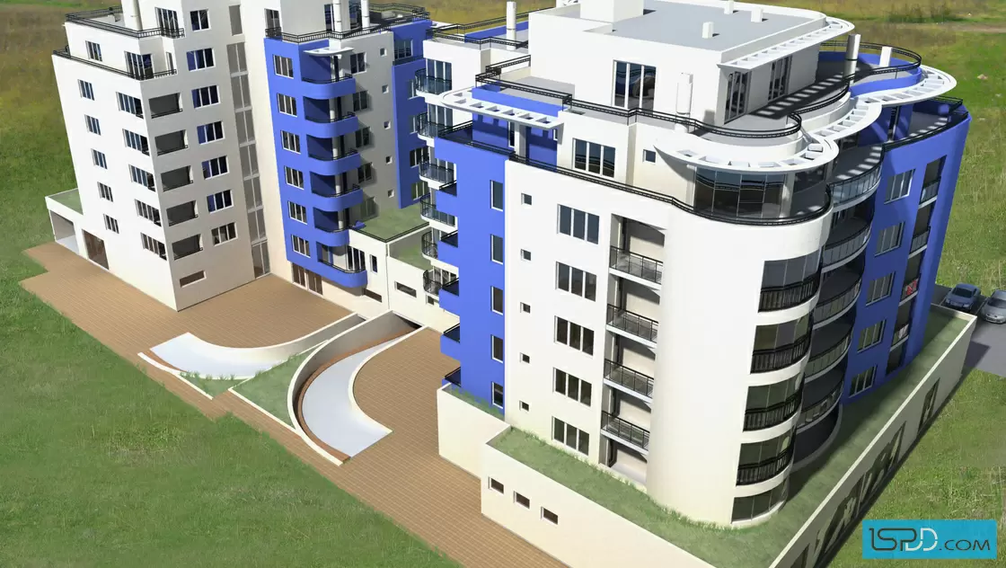 Жилищна сграда с магазини