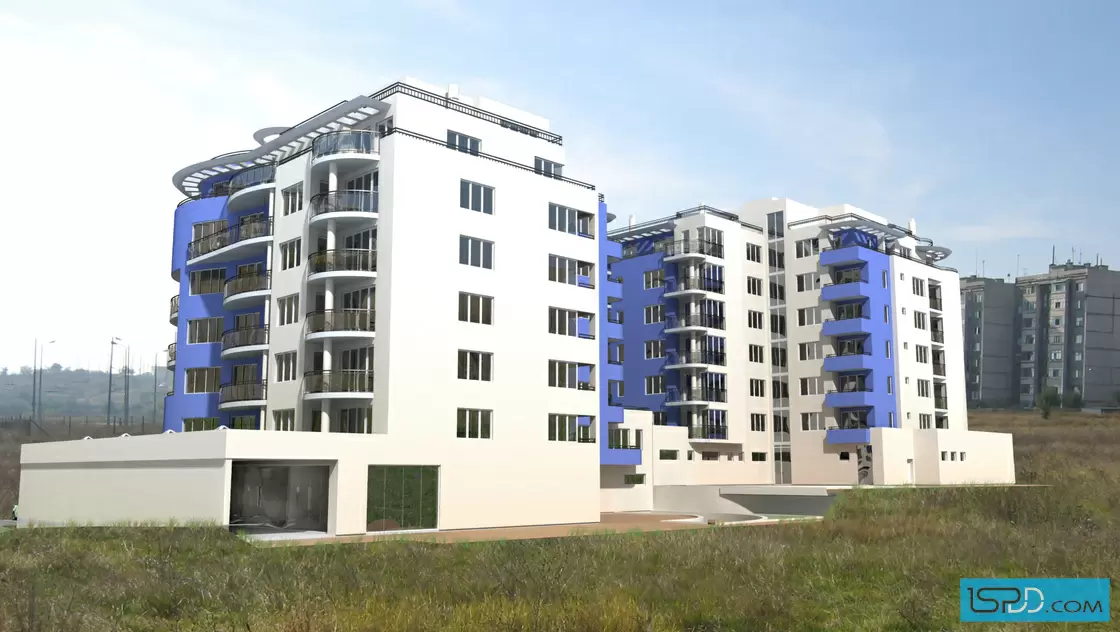 Жилищна сграда с магазини