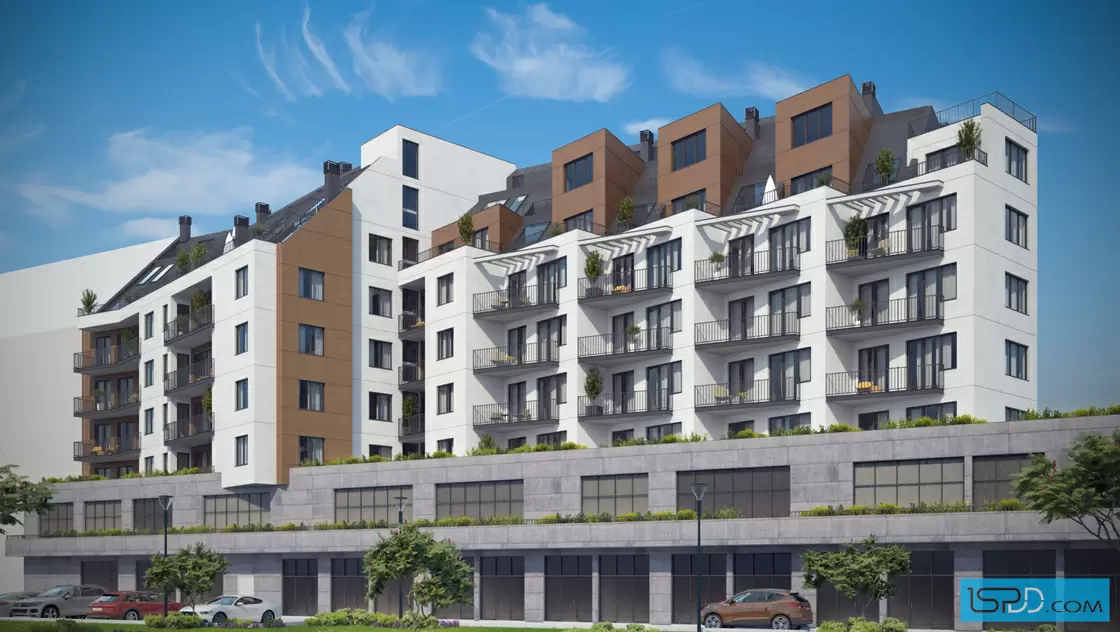 Жилищна сграда с магазини