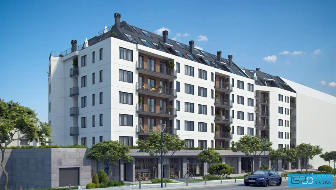 Жилищна сграда с магазини