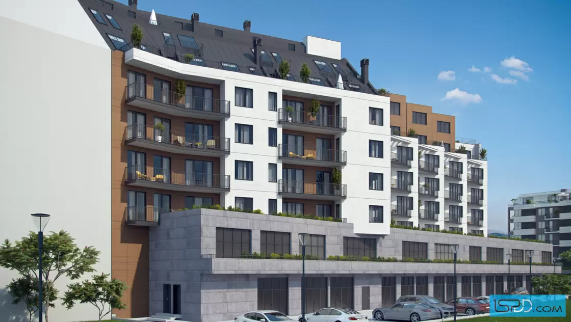 Жилищна сграда с магазини