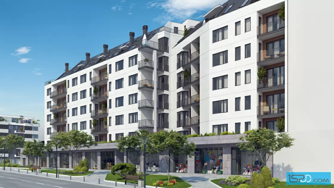 Жилищна сграда с магазини