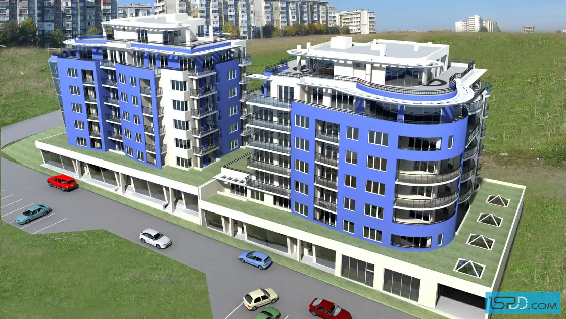 Жилищна сграда с магазини