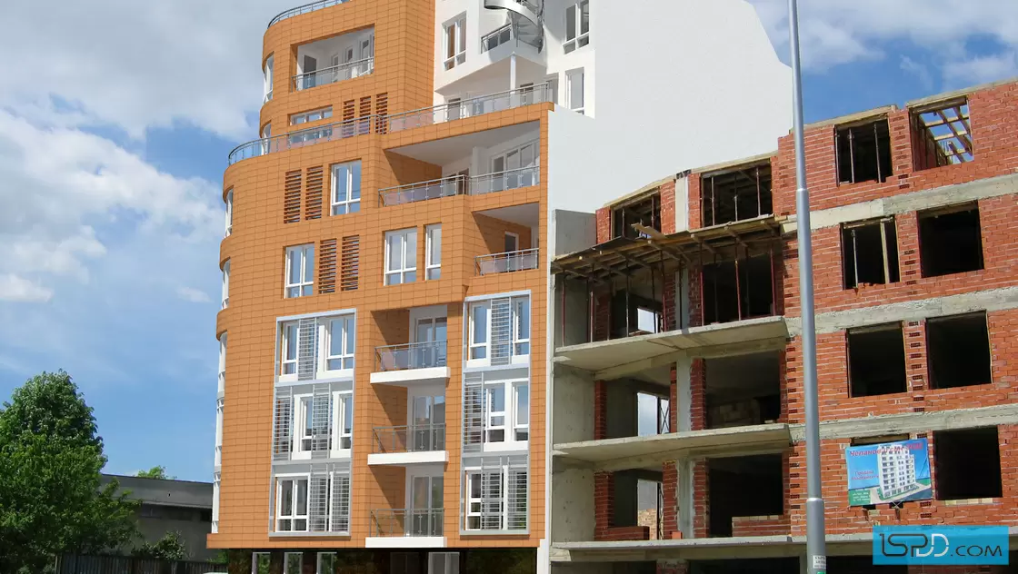 Жилищна сграда с магазини