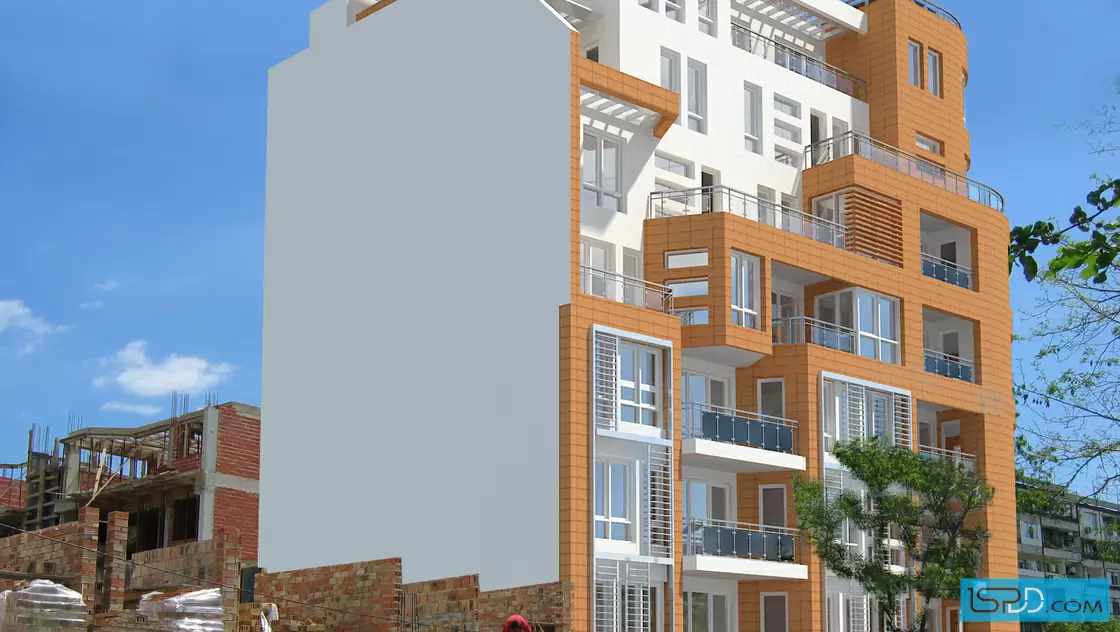 Жилищна сграда с магазини