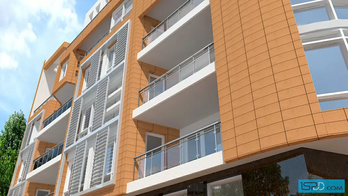 Жилищна сграда с магазини