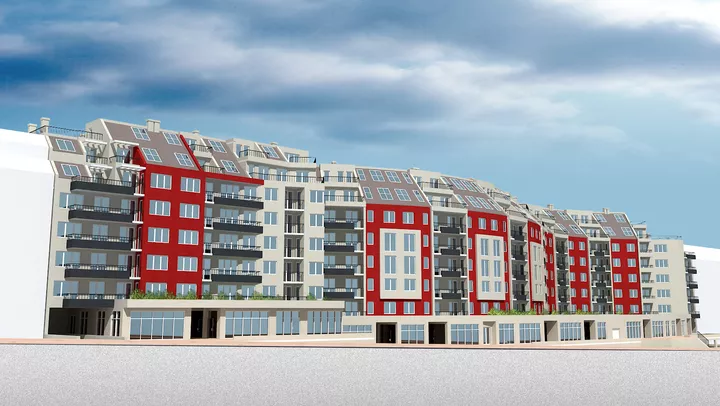 Жилищна сграда с магазини