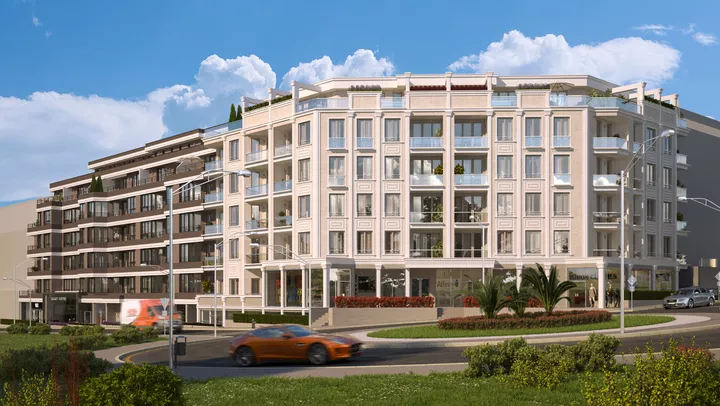 Жилищна сграда с магазини