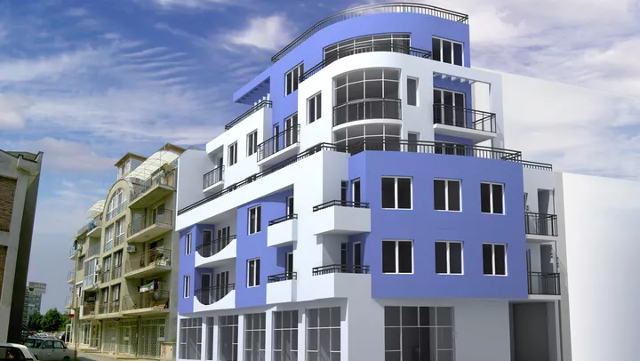 Жилищна сграда с магазини