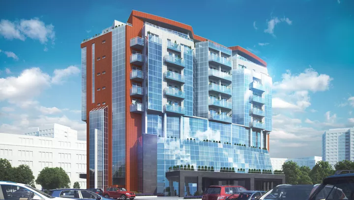 Жилищна сграда с магазини