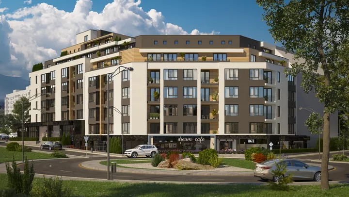 Жилищна сграда с магазини