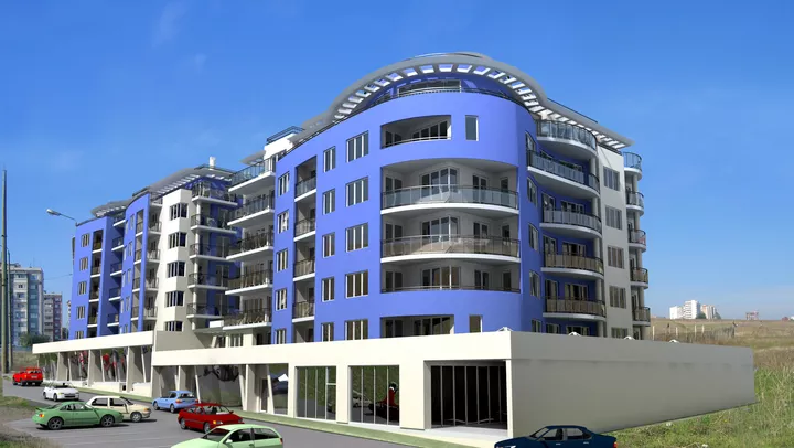 Жилищна сграда с магазини