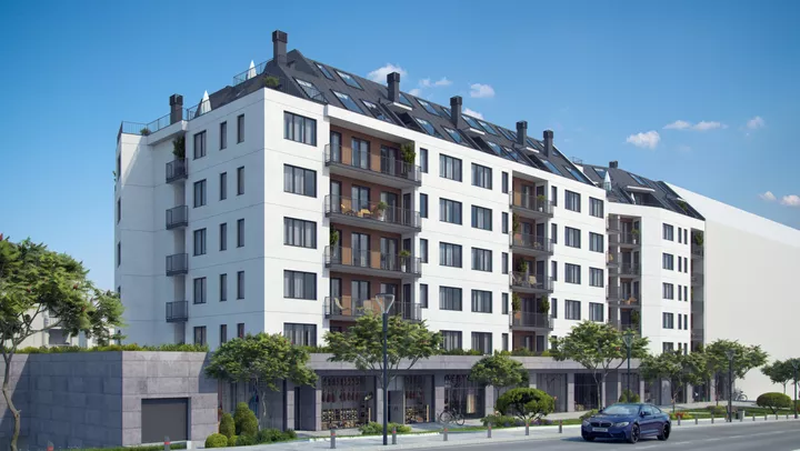 Жилищна сграда с магазини