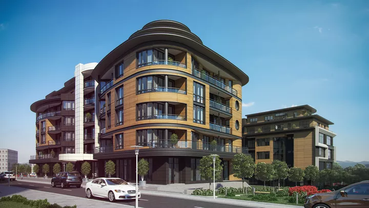 Жилищна сграда с магазини