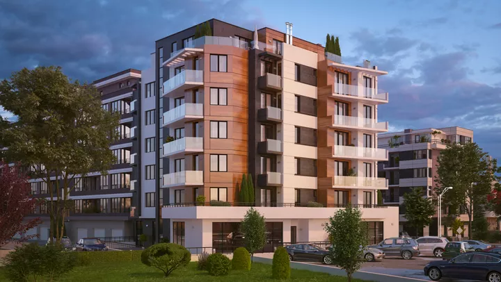 Жилищна сграда с магазини