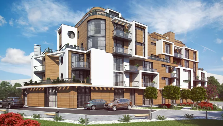 Жилищна сграда с магазини